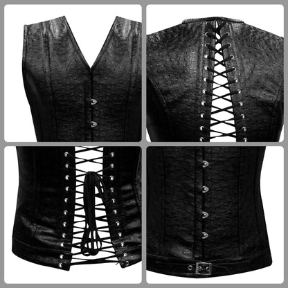 Ostrich PVC Men Vest, Waist training Men Corset