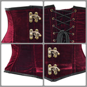 Authentic Crushed Velvet Underbust cincher corset w/ clasps Closure