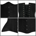 Black Cotton Steel Boned Waist Training Corset
