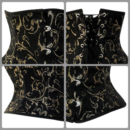 Gold Brocade Mini Cincher corset - Waist Trainer Short torso