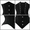 Black Brocade Lined Under bust Steel Boned Corset