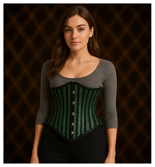 Brocade Lined Under bust Steel Boned Corset