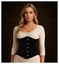 Black Cotton Steel Boned Waist Training Corset