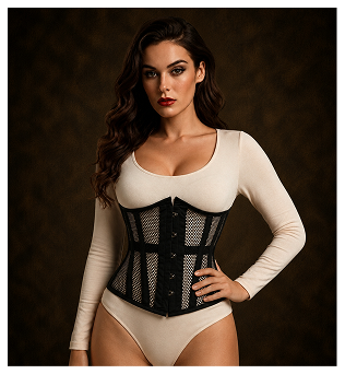 Short Torso Cotton Under bust Steel Boned Corset