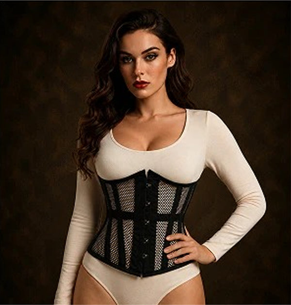 Short Torso Cotton Under bust Steel Boned Corset