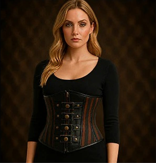 Brown Brocade Lacemade Under bust
