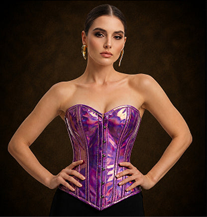 Nebula Amethyst Overbust Corset (Iridescent Violet) Holographic