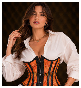 Medieval Sheer Steel-Boned Lace-Up Corset