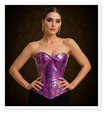 Nebula Amethyst Overbust Corset (Iridescent Violet) Holographic