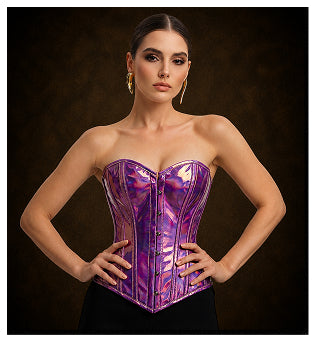 Nebula Amethyst Overbust Corset (Iridescent Violet) Holographic