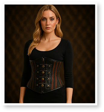Brown Brocade Lacemade Under bust