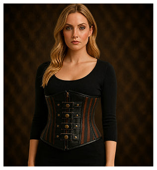 Brown Brocade Lacemade Under bust