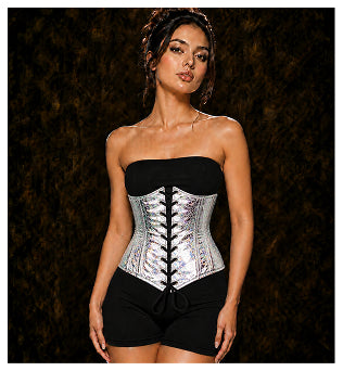Pink crackle PVC Waist Training Corset Belt - Waist cincher