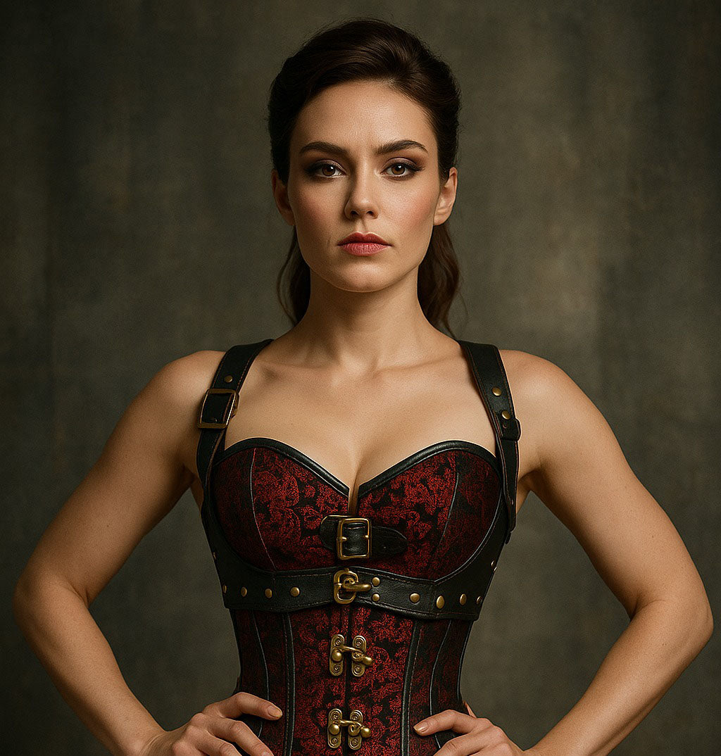 Handmade Red Patent PVC Steel Boned Over Bust Corset – Lara Leather