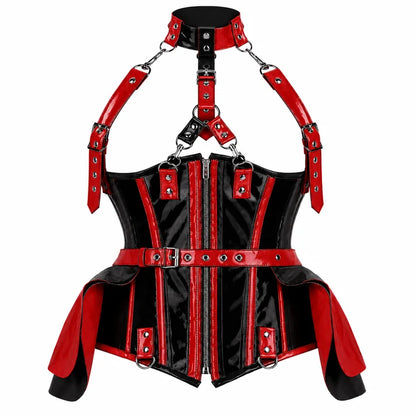 Crimson Rebel Red & Black Underbust Corset Dress