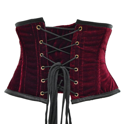 Authentic Crushed Velvet Underbust cincher corset w/ clasps Closure