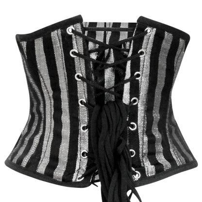 Silver Lined Brocade Mini Cincher corset - Waist Trainer Short torso