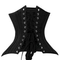 Black Brocade Lined Under bust Steel Boned Corset