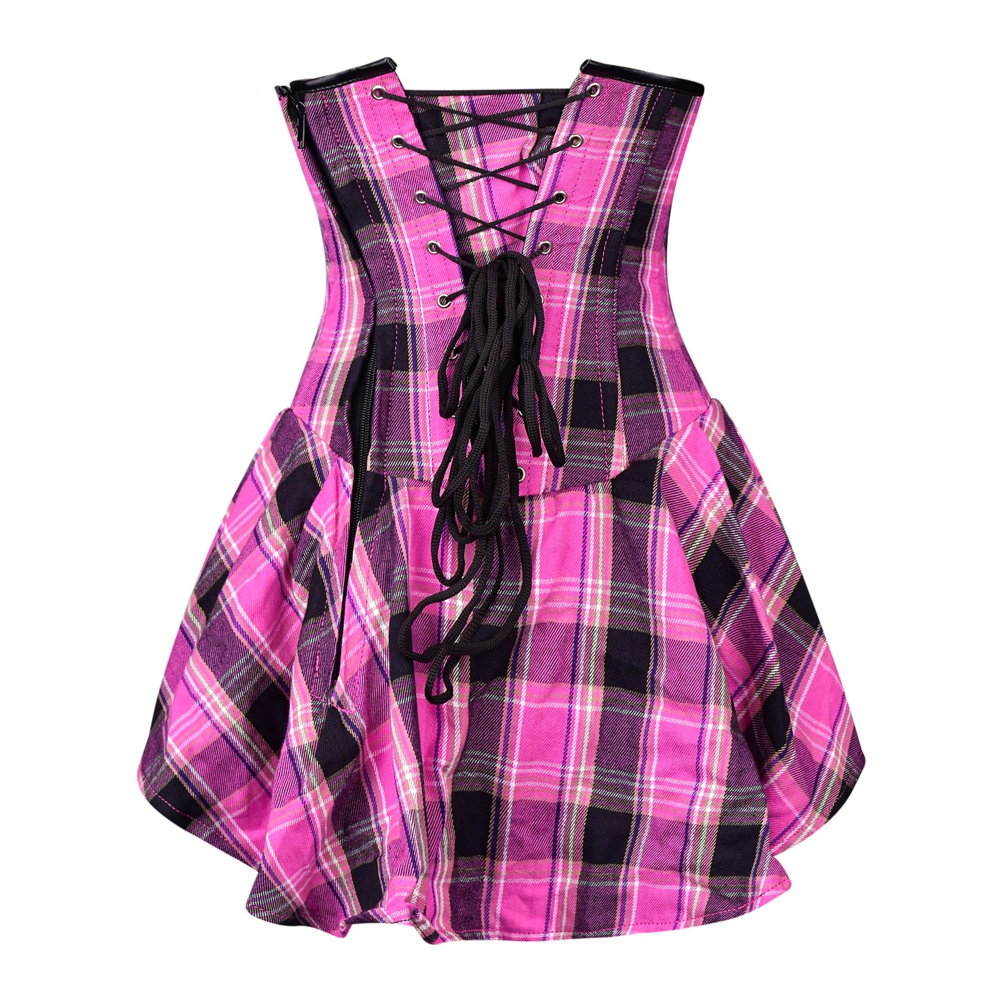 Pink Plaid Corset Dress