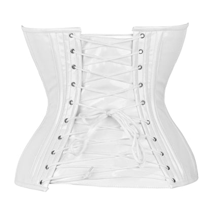 White Leather Over Bust Corset