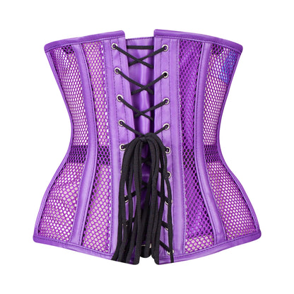 Purple Mesh Zip-Up Corset