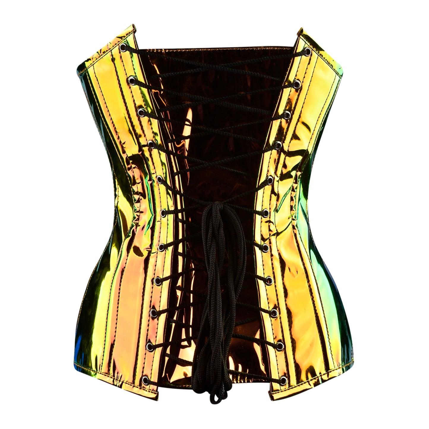 Iridescent Holographic Overbust Corset (Gold Prism)