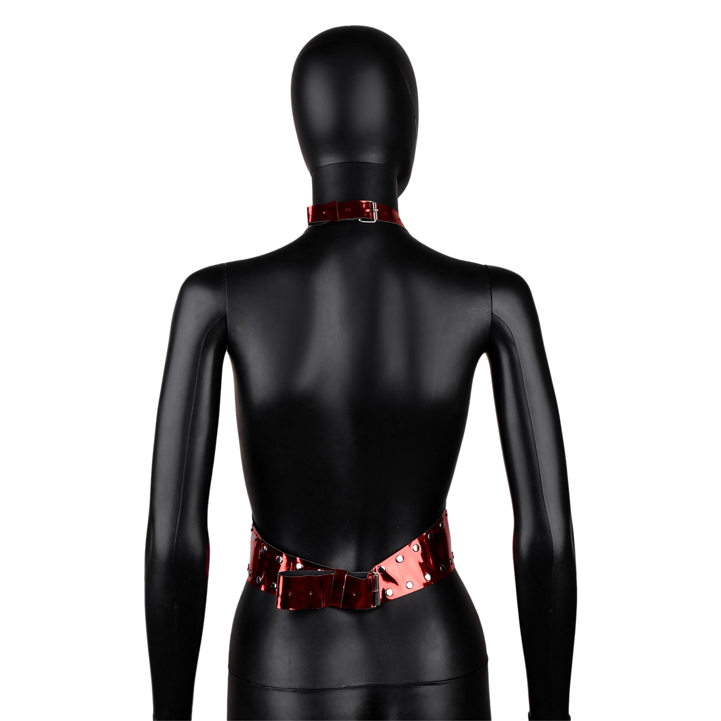 Red Patent Harness Crop Top