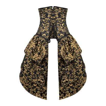 Victorian Gold Brocade Corset with Bustle Skirt
