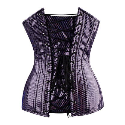 Midnight Serpent Overbust Corset (Purple Snakeskin Gloss)