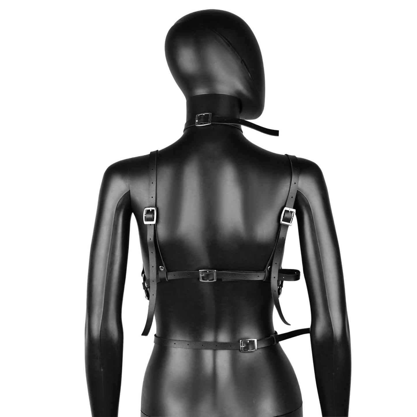 Black Multi-Strap Choker Leather Harness