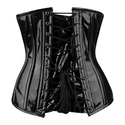 Black Gloss Vinyl Corset