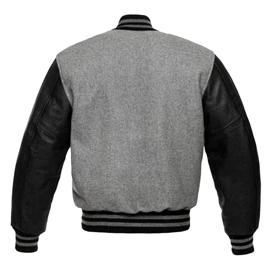 Men Varsity, Baseball Jacket, Wool Blazer with Leather Sleeves