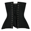 Black Cotton Steel Boned Waist Training Corset
