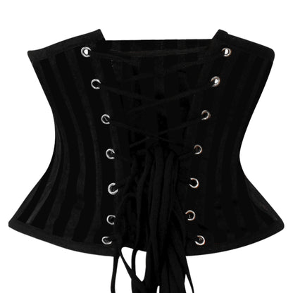 Black Lined Brocade Mini Cincher corset - Waist Trainer Short torso