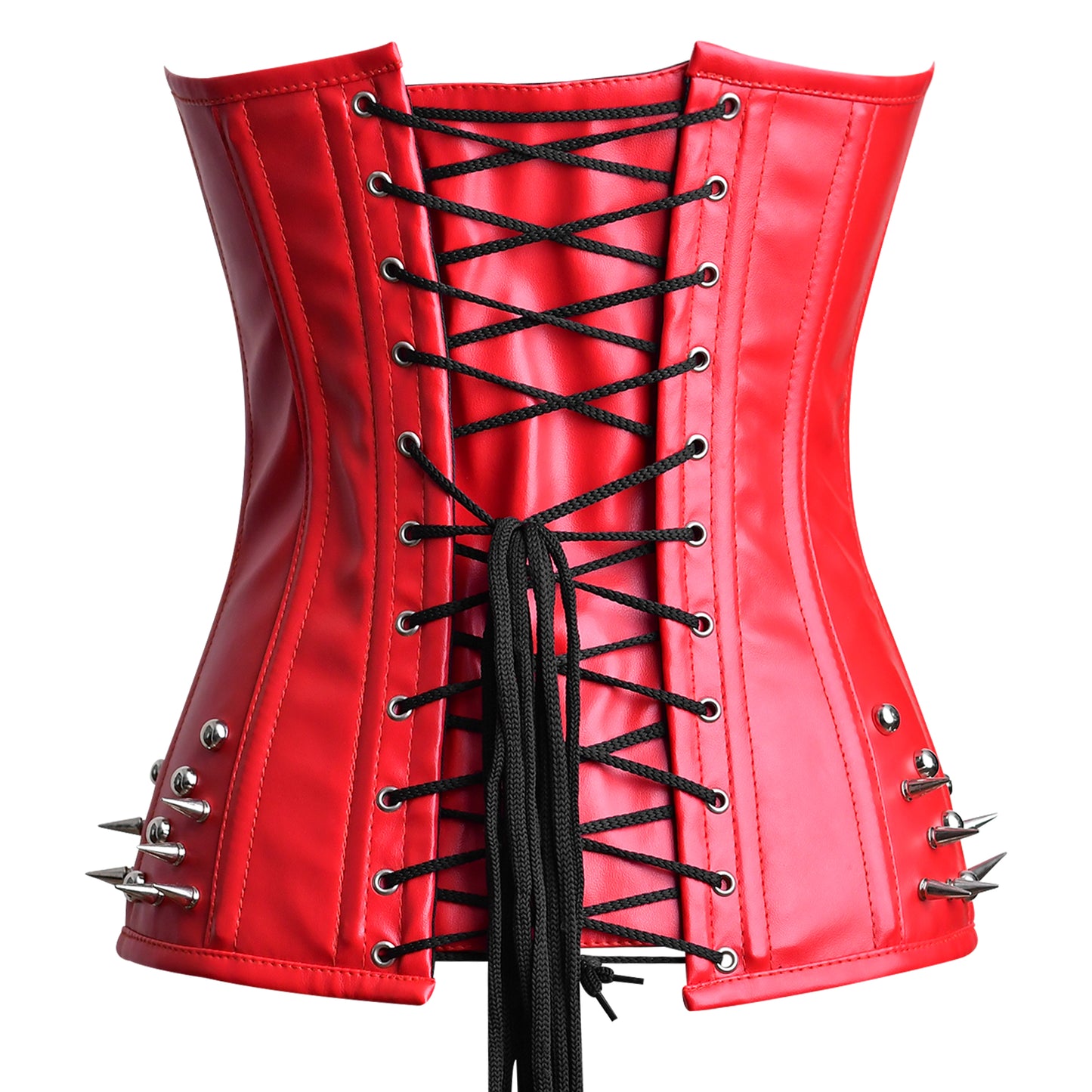 Gothic Leather Steel Boned Overbust / Steampunk Corset