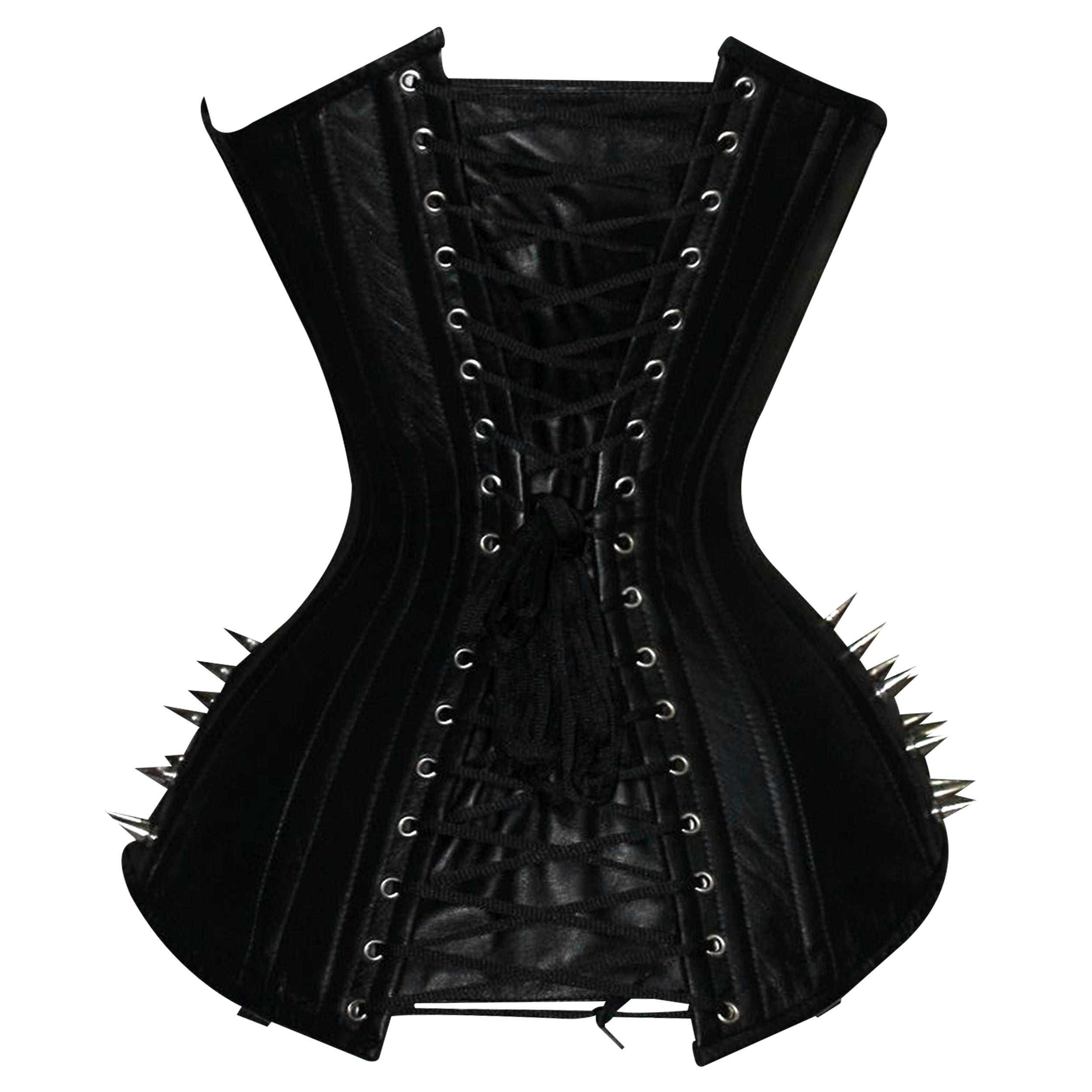 Steampunk Steel Boned Leather Overbust Corset