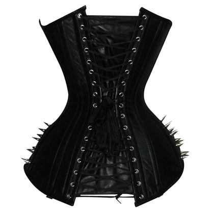 Steampunk Steel Boned Leather Overbust Corset