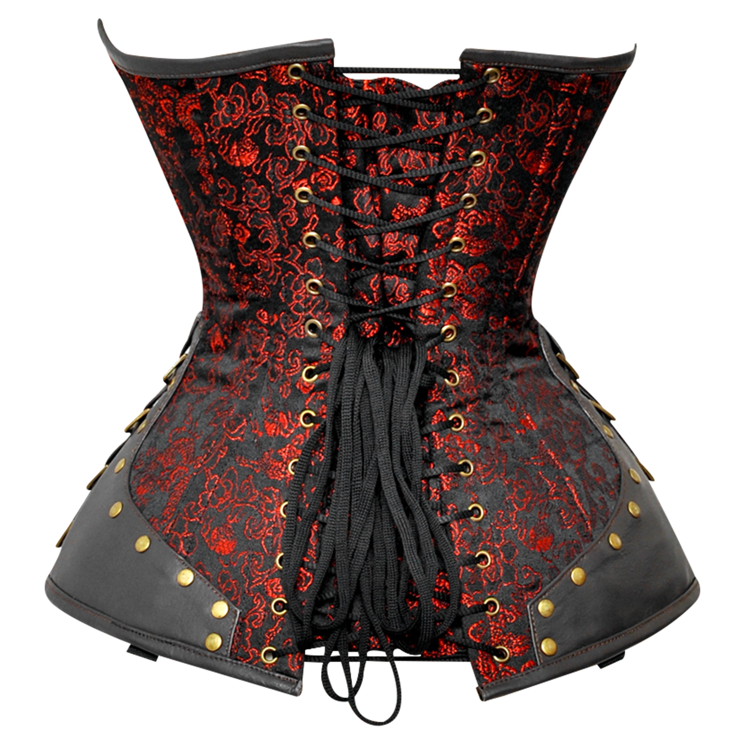Handmade Steel Boned Brocade Overbust corset w/ Front Clasps