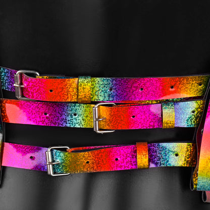 The Rainbow Leather Strappy Harness