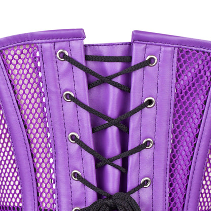 Purple Mesh Zip-Up Corset