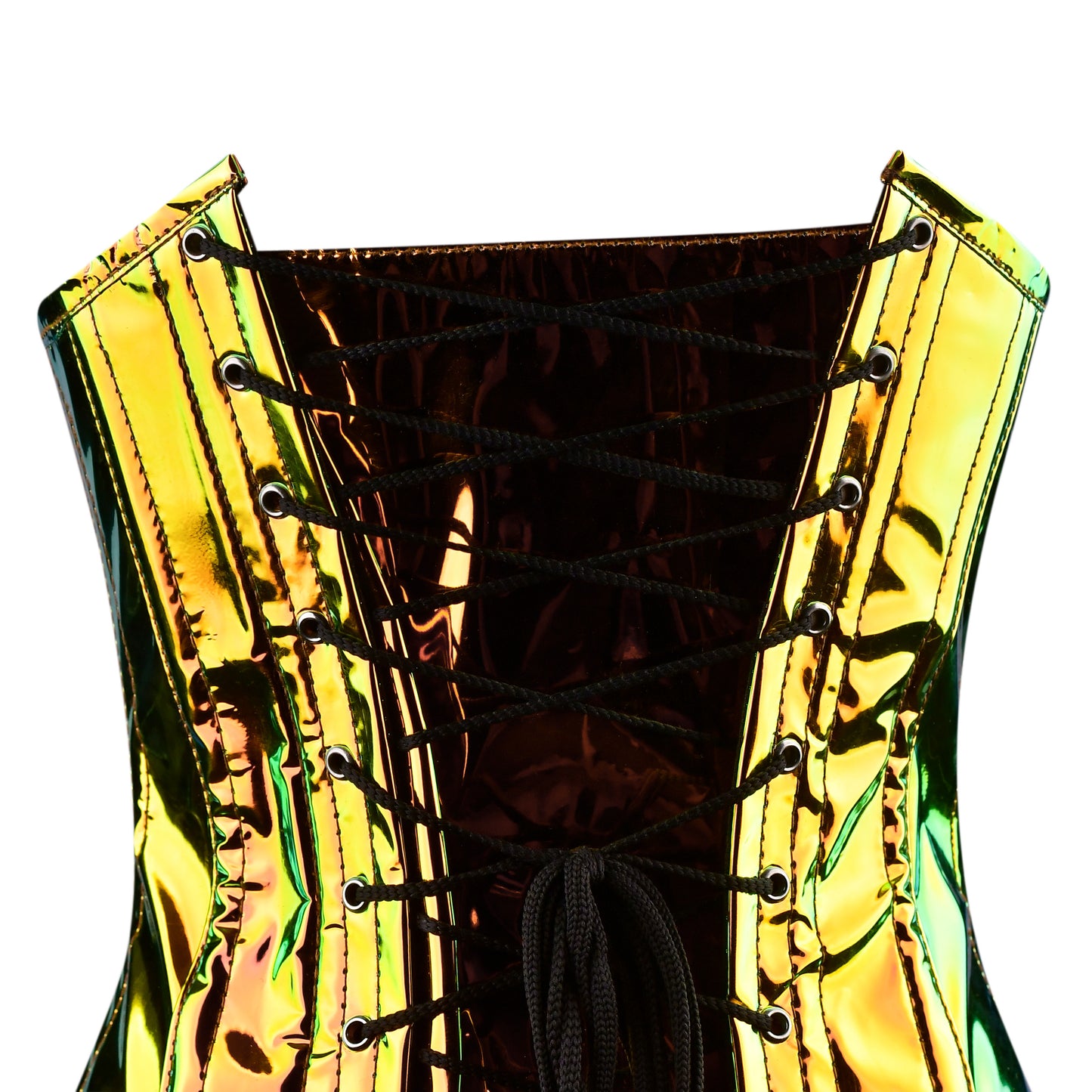Iridescent Holographic Overbust Corset (Gold Prism)