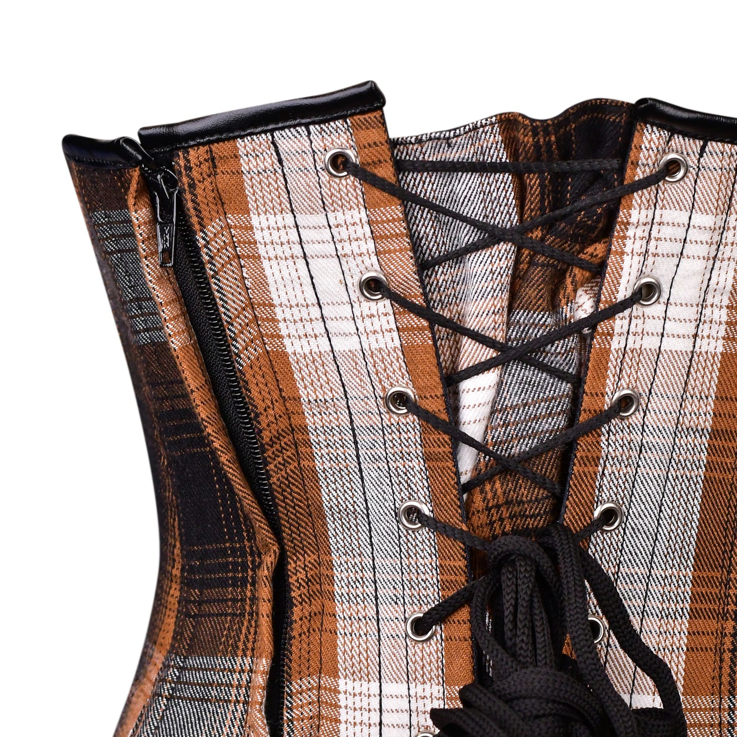 Brown Plaid Corset Dress