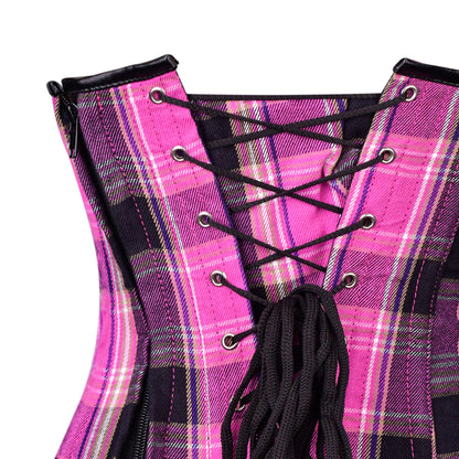 Pink Plaid Corset Dress
