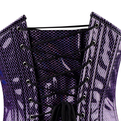 Midnight Serpent Overbust Corset (Purple Snakeskin Gloss)