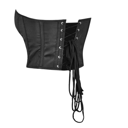 Black Matte Leather Over Bust Corset