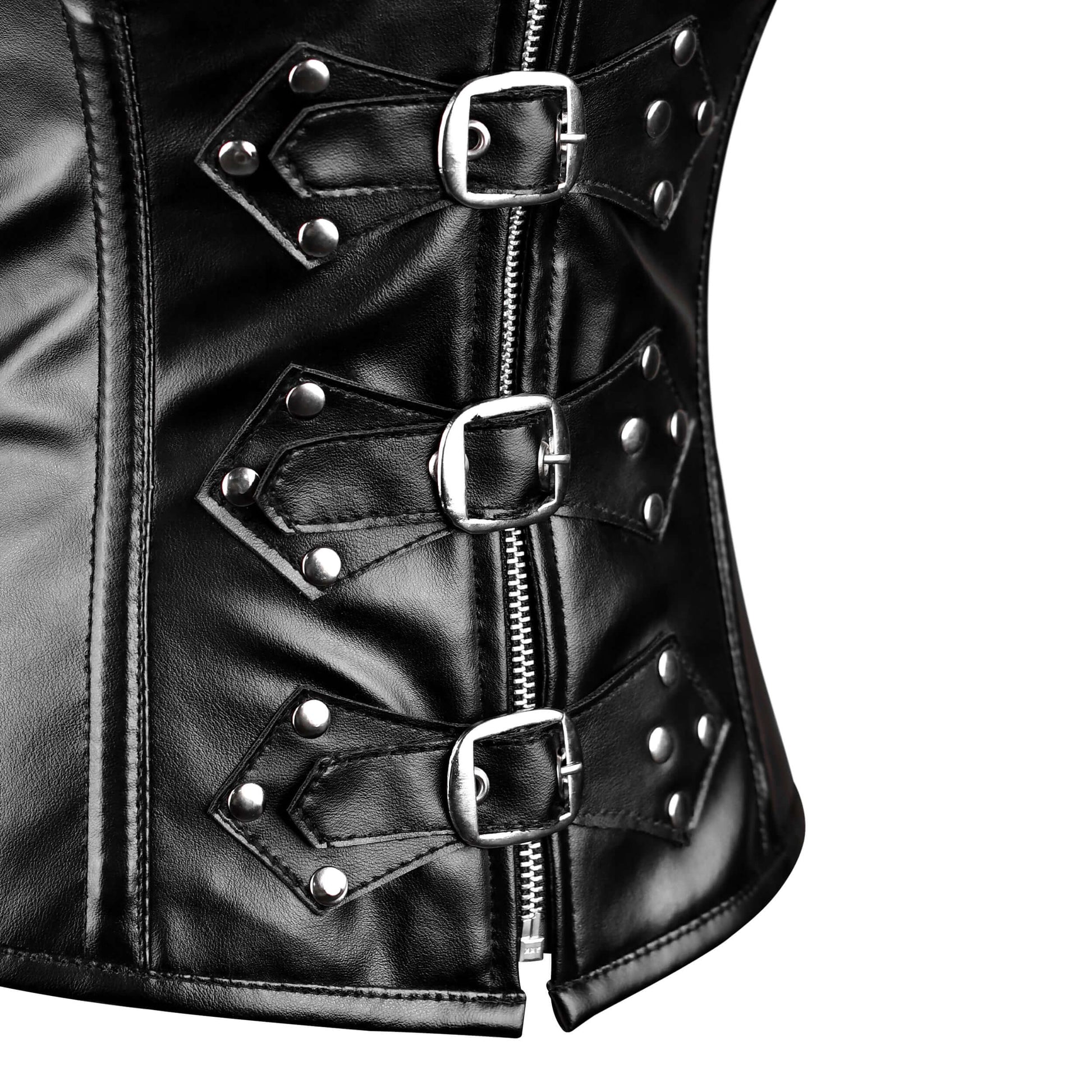Steampunk Steel Boned Real Leather Overbust corset w/ Halter Strap