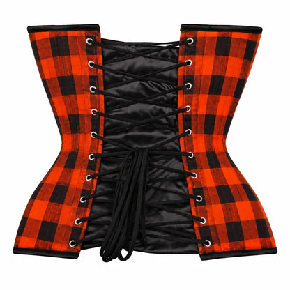 Pumpkin Punk Orange Plaid Corset Top Halloween Edition