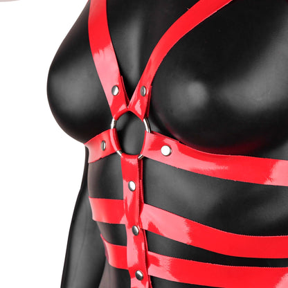 Red Leather Strappy Harness