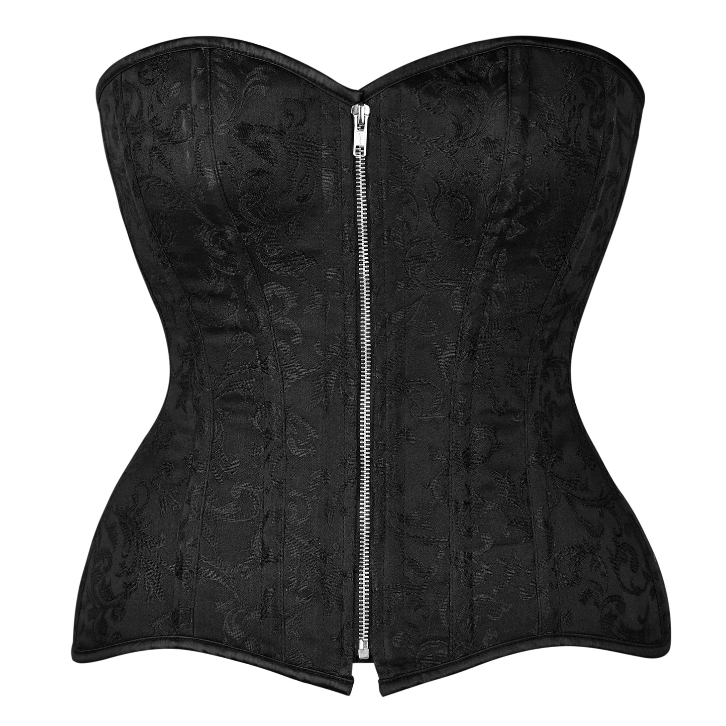 Nocturne Brocade Overbust Corset (Black Jacquard)