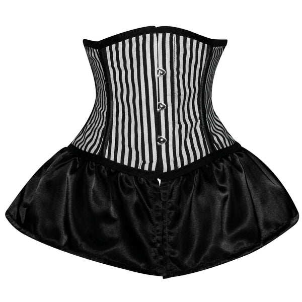 Black and White Pinstripe Underbust cincher corset
